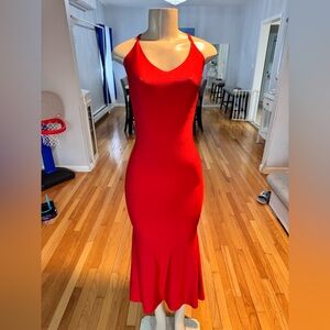 Red party women dress